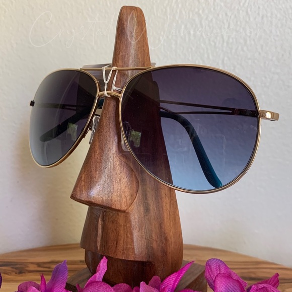 Blue & Gold Classic Aviator Sunglasses - Picture 3 of 6